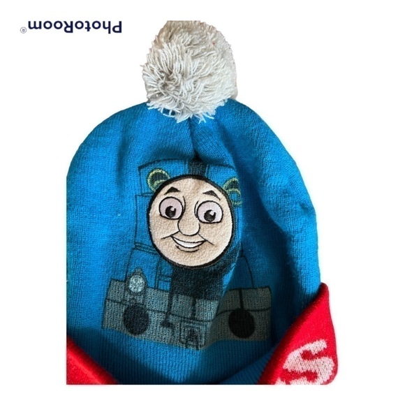THOMAS The Tank Engine Winter Knit Hat Beanie With Pom Pom Blue One Size - Picture 3 of 7